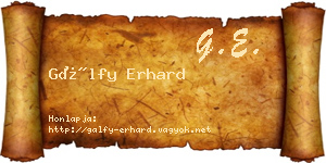 Gálfy Erhard névjegykártya
